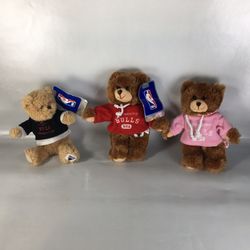2006-08 Chicago Bulls Authentic NBA Store Stuff Plush Fan Teddy Bear Lot of 3