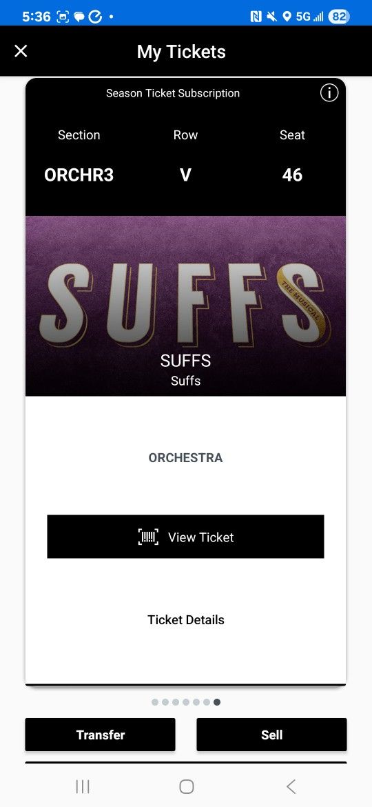 2 Tickets To Suffs Broadway Show, Sunday 6:30pm