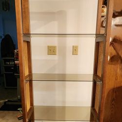 MCM Cane and Glass Shelf 