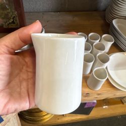 White Ceramic Cup for milk or syrup
