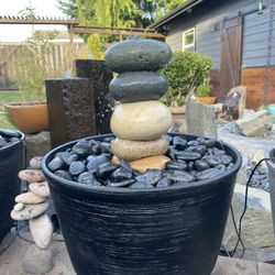 30” Custom Mexican Beach Pebble 5 Stack Cairn Water Fountain ⛲️