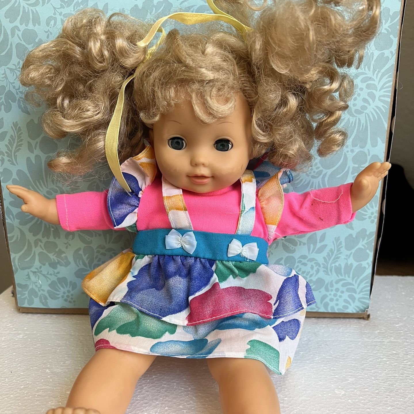 Vintage 1991 Cititoy 12” Cloth & Vinyl Baby Girl Doll Sleepy