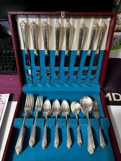 Silver plates silverware set