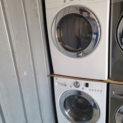 LG Front Load Washer And Stackable Gas Dryer Set 