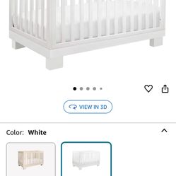 White Crib With Mattress 