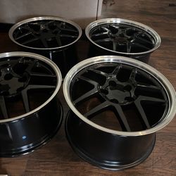 CV04 Black with Machined Lip Wheel; 17x9.5; 54mm Offset (93-02 Camaro) 