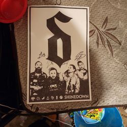 Shinedown Signed Poster NEED GONE ASAP