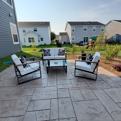 Patio Outdoor Furniture - Couch, 2 Chairs, and Coffee Table