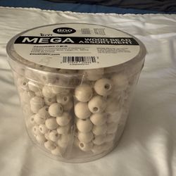 800 Pieces Mega Assorted Wood Beads Various Sizes For Crafting 