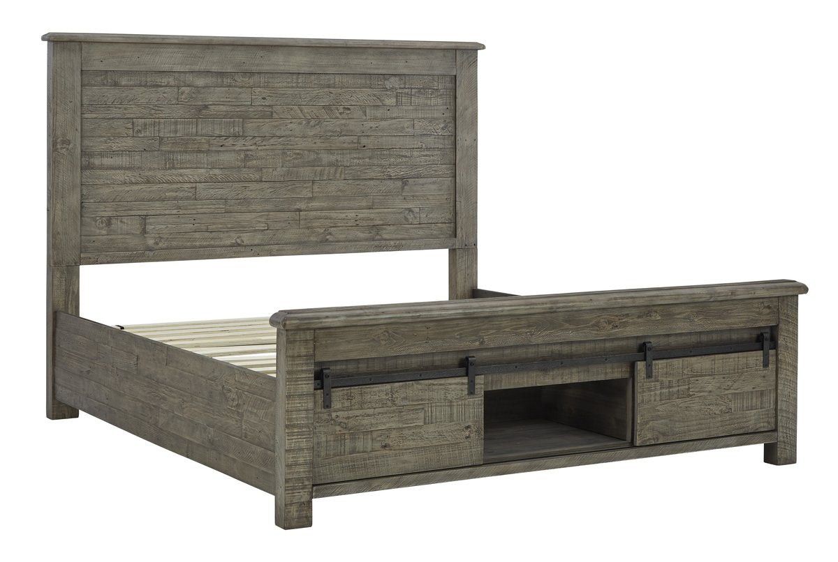 ♥️Brennagan Gray Queen Footboard Storage Bed

