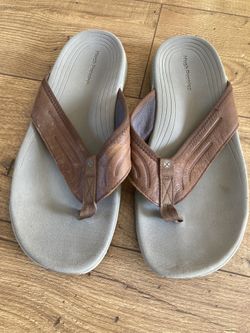 Men’s Hush Puppies Flip Flops w/Leather- Size 12