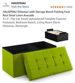 Hausfrau Folding Storage Ottoman Bench