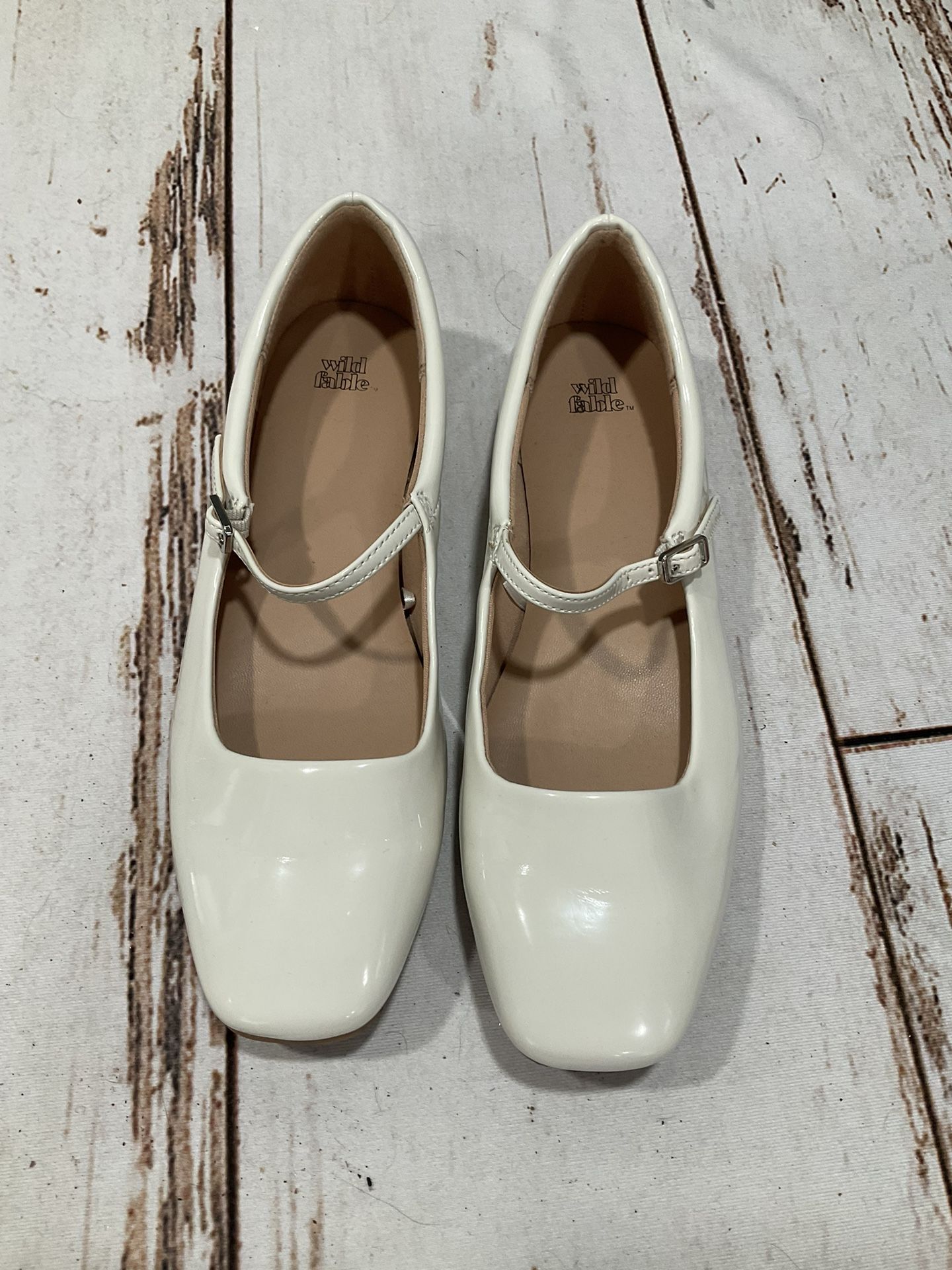 WILD FABLE WHITE MARY JANE BALLET FLATS