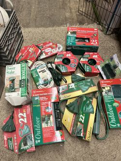 Holiday Extension Cord, Power Strips And timers/stakes