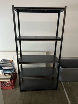 Black metal shelf