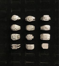 925 Sterling Silver MOISSANITE Iced Out Men’s Rings Size 10