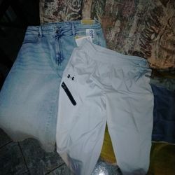 Under armor sweatpants with Michael kors jeans