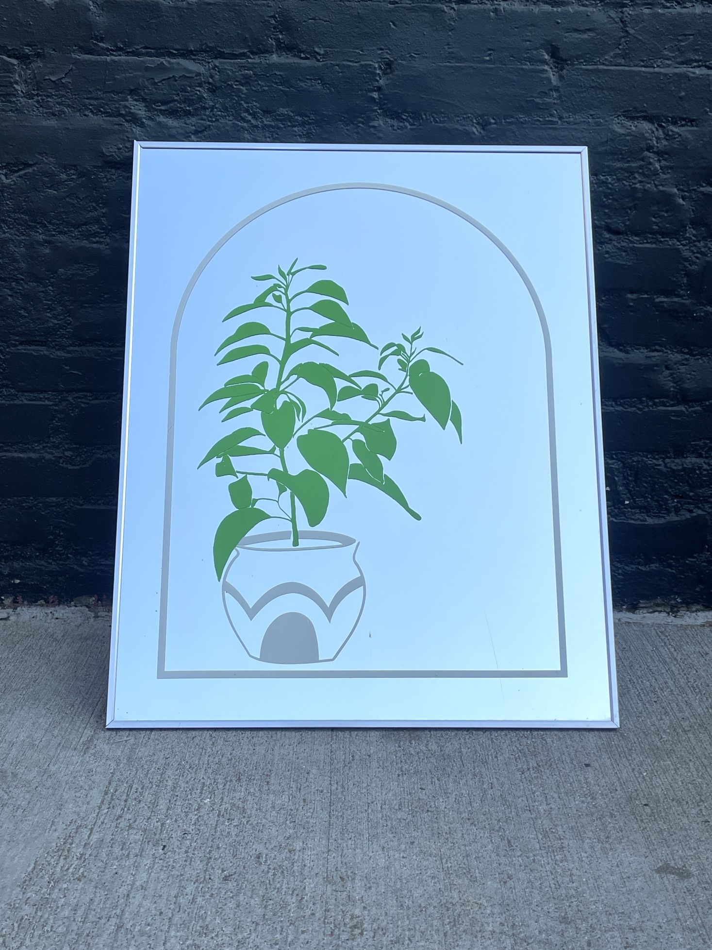 1970s John Lee Style Screen Printed Mirror