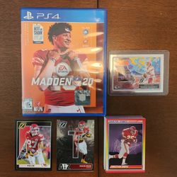 KANSAS CITY CHIEFS FOOTBALL CARDS, PATRICK MAHOLMES,  TRAVIS KELCE, MADDEN 2020
