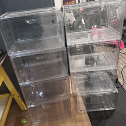 8 Clear Shoe Bins 