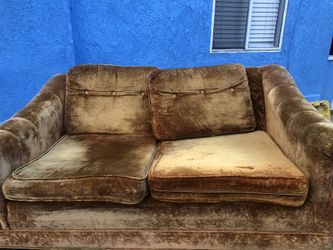 Gold Velour Love Seat