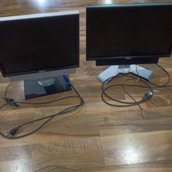 ($20 EACH)  18 & 20"  Dell Computer Monitors.  (Monitors Only) With Speaker And Stand.
