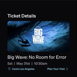 COSM - BIG WAVE: No Room For Error