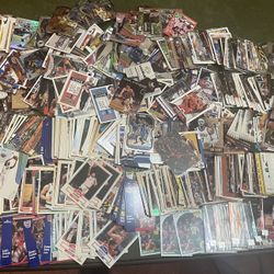 Huge Lot Of 1000 Basketball & Football Cards From The 1980s To 2020