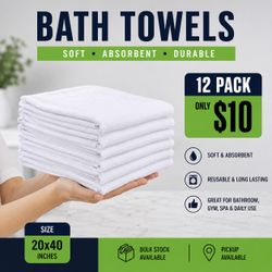 Bath Towels Pack of 12