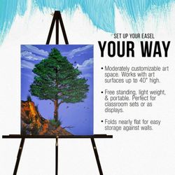 "U.S. Art Supply" Black Torrey/ Wooden/ A-Frame/ Tripod Artist Floor Easel/ Adjustable