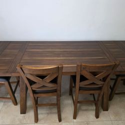 Wood Dining Room Table With 4 Chairs