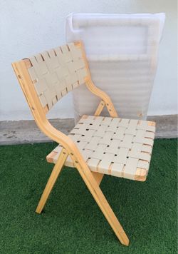 NEW SET OF 2 ….AZL1 Life Concept ,Wood Folding Chairs, Stackable Dining Chairs for Kitchen Chair Woven Seat Webbing Back