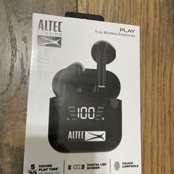 Altec Lansing MZX646 True Wireless Earbuds- Black- High-Performance Audio