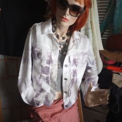 Tie Die Jean Look Long Sleeve Shirt Jacket