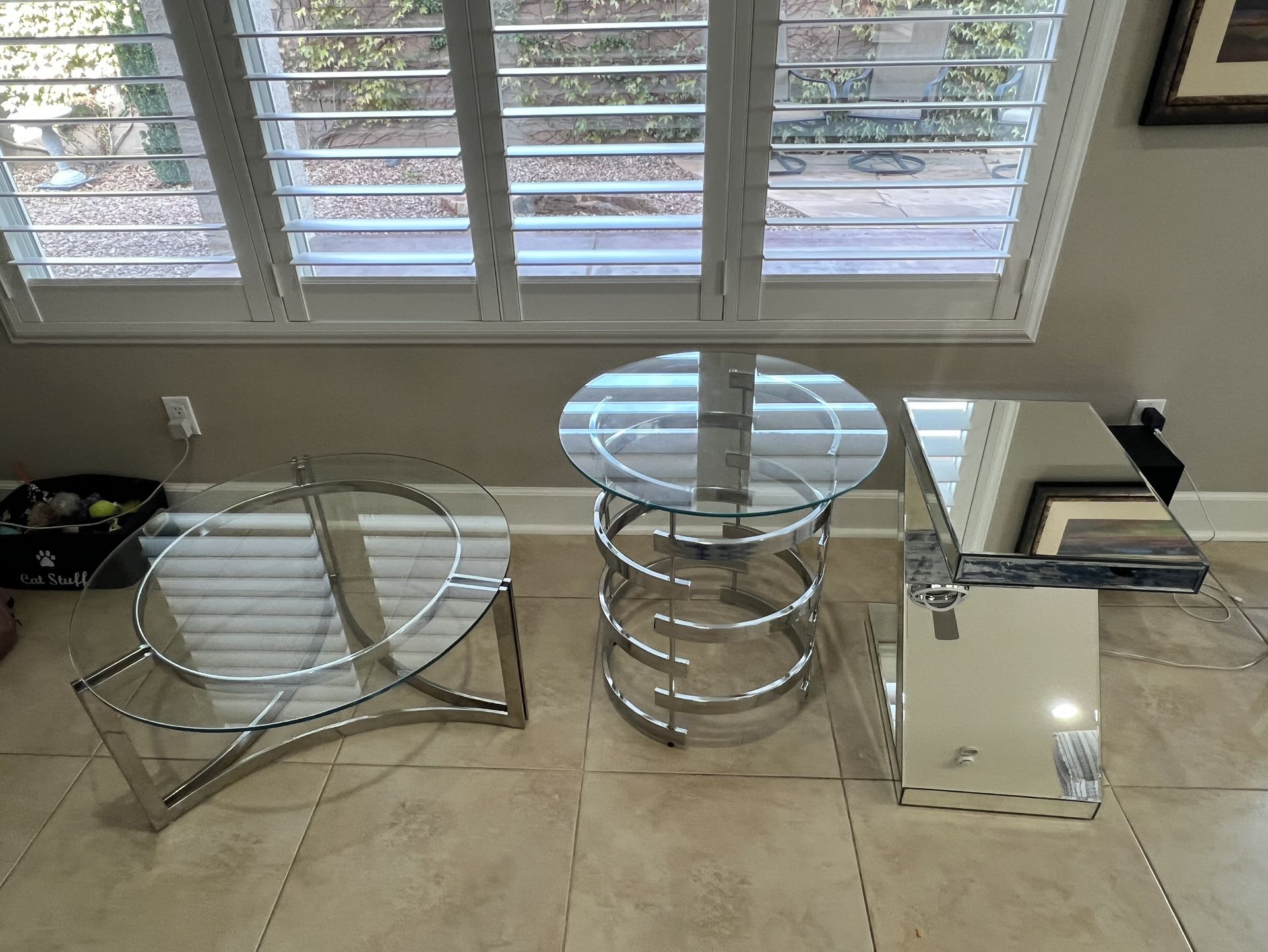 3 Glass Tables