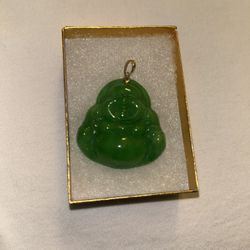 14K XL JADE BUDDAH PENDANT