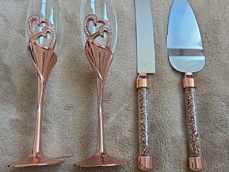 Set para boda / brindis Rose Gold