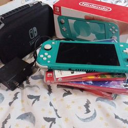 Nintendo Switch Console + Charger & Original Box AND 6 GAMES