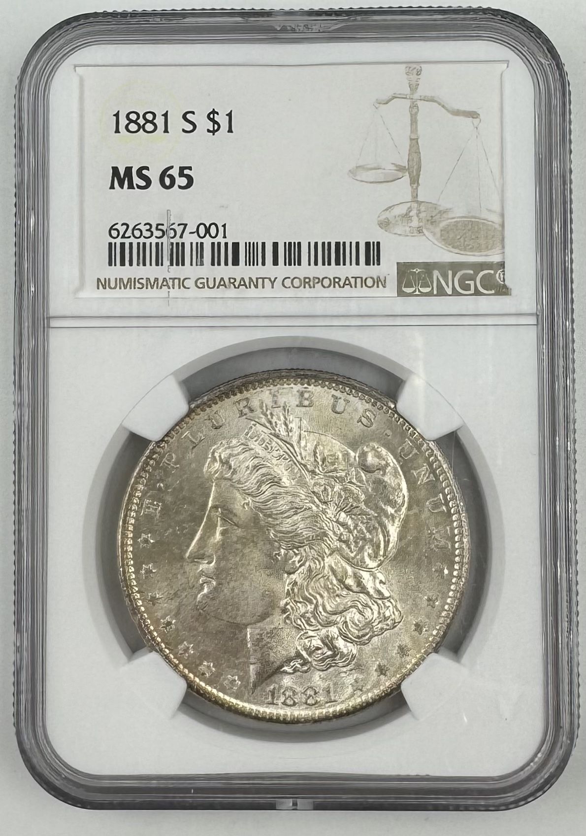 1881 S Morgan Silver Dollar MS65 NGC