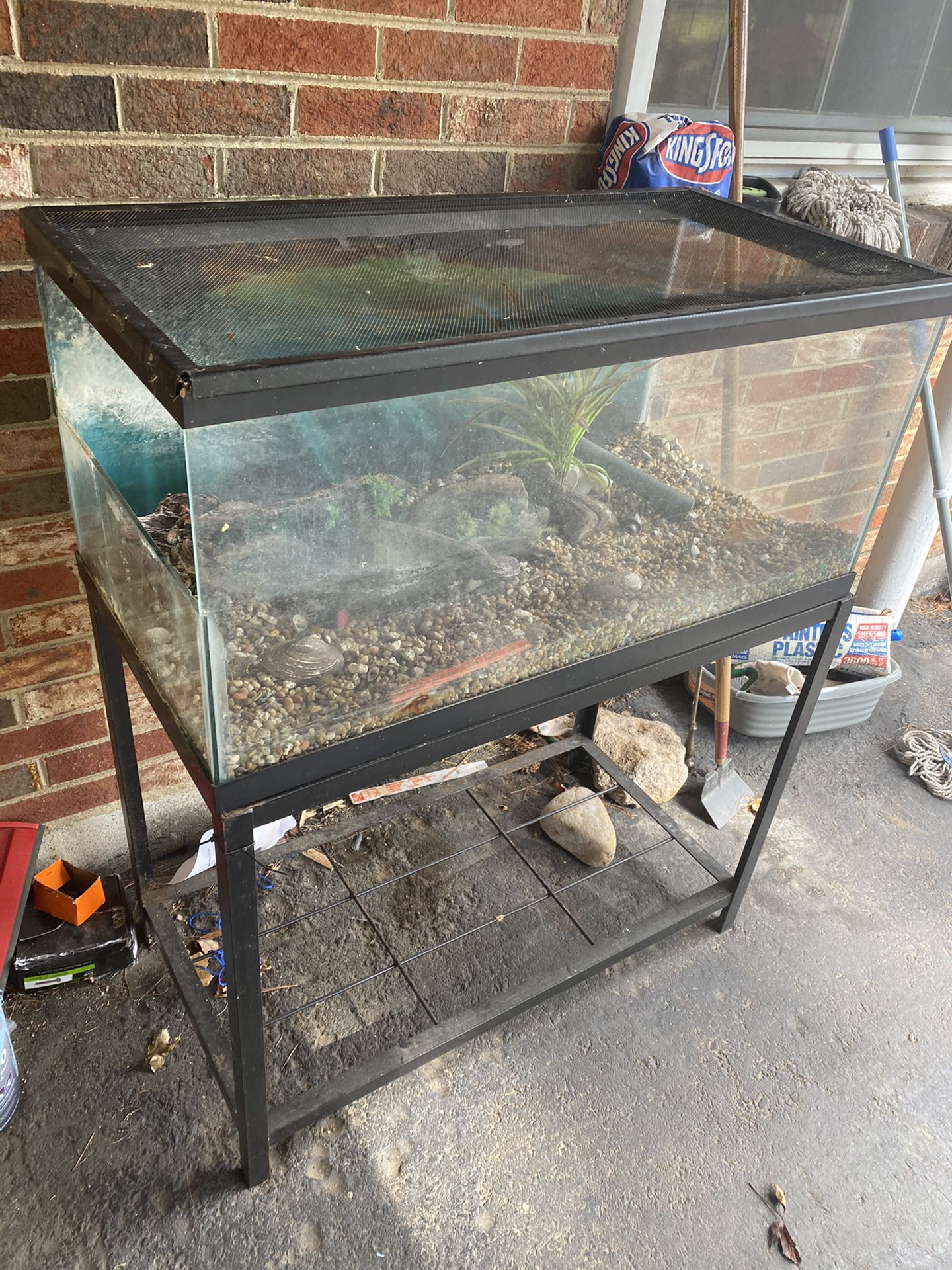 Half tank fish/reptile tank with tall Stand