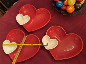 Ceramic Heart Valentine's Day Chip & Dip Trays