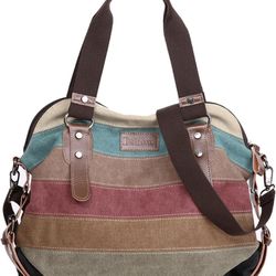 Eshow Women Canvas Shoulder Bag Hobo Handbags and Purse Cross-Body Bag Messenger Bag Travel Mom Bag for Women