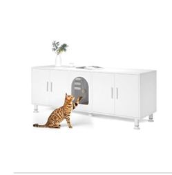 Brand New White Double Litter Box Furniture – NIB 🐱