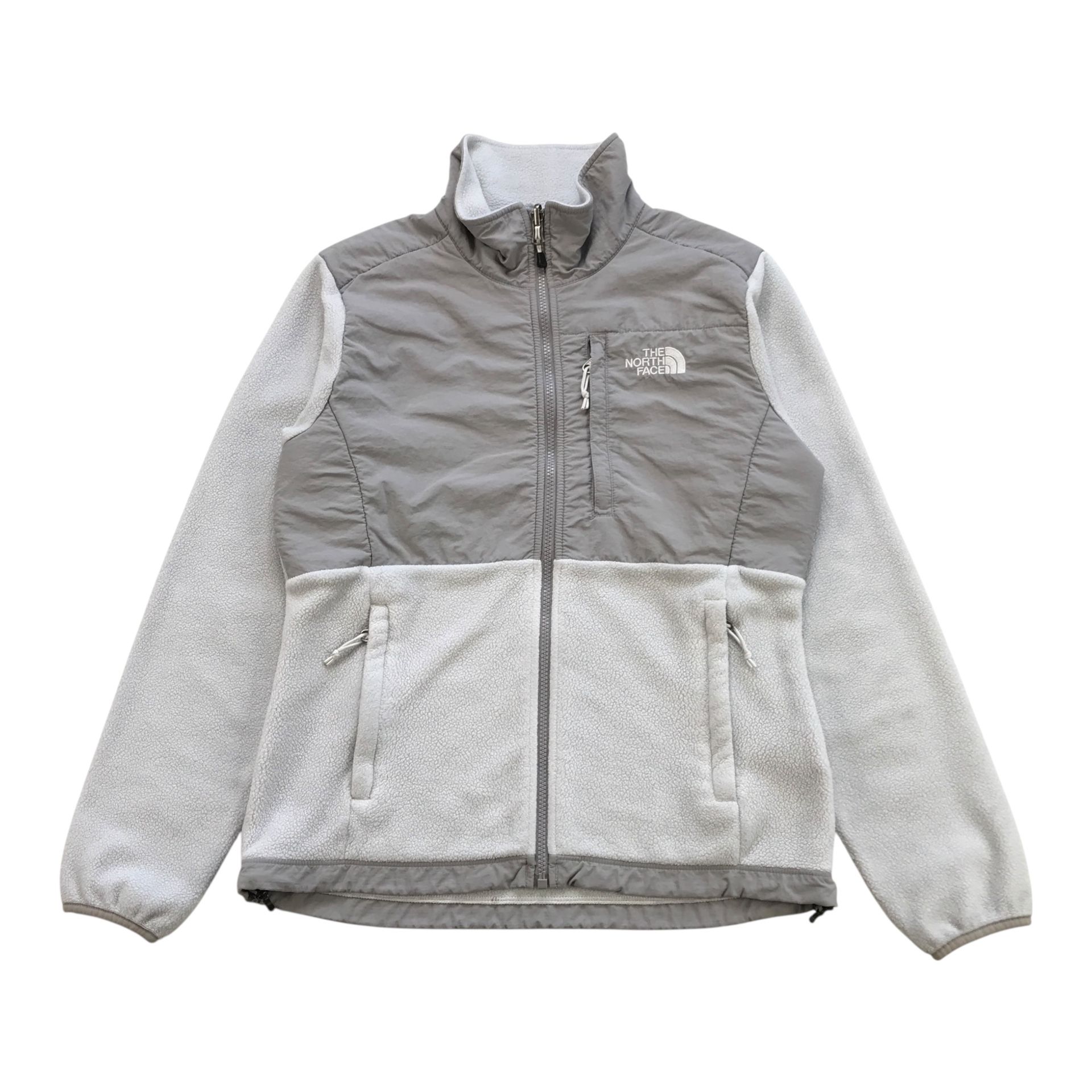 THE NORTH FACE DENALI JACKET MEDIUM M WOMENS GRAY FLEECE SWEATER TNF FULL ZIP