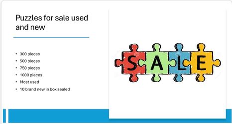 Puzzles for sale. Used $4 new $8