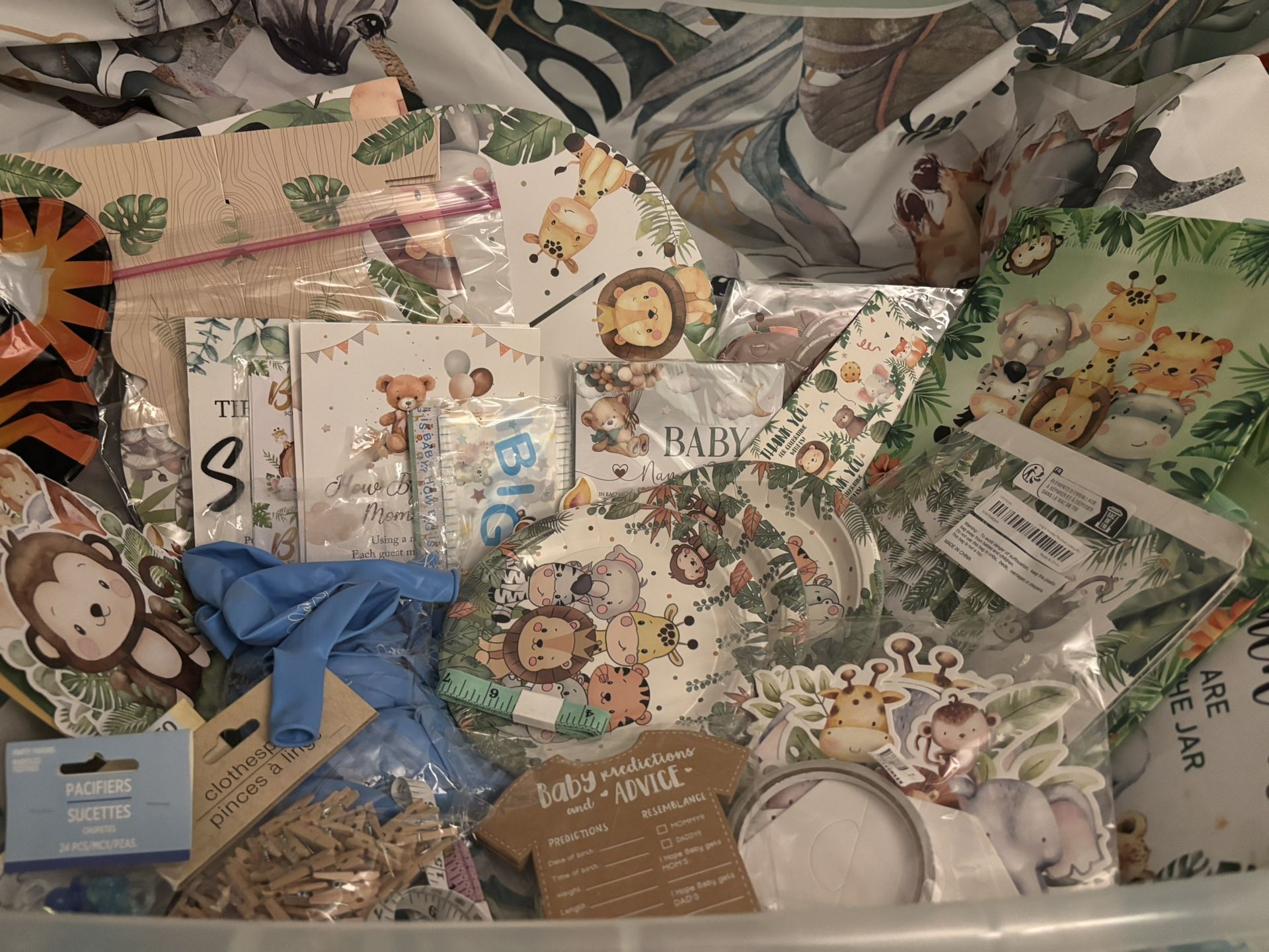 Baby Boy Baby Animal Jungle Shower Party Items
