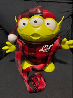 Toy Story Alien Christmas Red Plaid PJs Popcorn Bucket