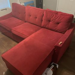 Red L Shaped Sectional Couch