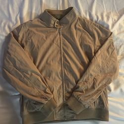 Merona Size Large Men’s Beige Zip Up Bomber Jacket
