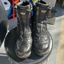 Leather Biker Boots Milwaukee Brand
